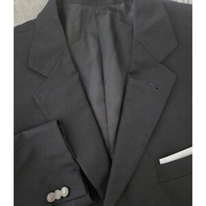 Ermenegildo Zegna Lubiam Black Wool Blazer Mens Size 50L Made in Italy Luxury